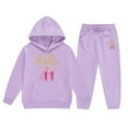 thumbnail image 1 of Angala Valentine's Day Boys Casual Outfit Cartoon Number Print Hooded Sweatshirt And Joggers Comfy Playwear Cozy Stylish Children Outfit Set 10-11 Years, 1 of 4
