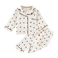 thumbnail image 1 of Angala Valentine's Day Girls Long Sleeve Pajama Cozy Loungewear With Heart Print Two Piece Outfit For Sleep And Play Cute Cozy Babys Outfits 12-18 Months, 1 of 9