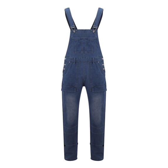 Angala Versatile Overalls Men'S Denim Suspenders Fashion Simple Multi Pocket Baggy Jeans Stylish Casual Men's Pants
