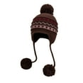 thumbnail image 1 of Angala Winter Knitted Hat With Ear And Tie Closure For Cold Weather Thermal Ear Cap Soft Stylish Basic Bomber Hats, 1 of 3
