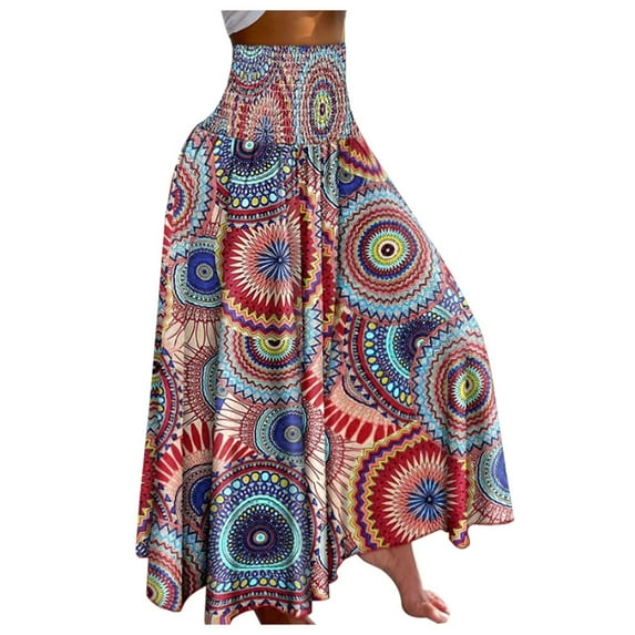 Angala Women's Vintage Floral High Waist Wide Leg Pants Casual Loose Fit Trousers Stylish Beautiful Women's Casual Pants