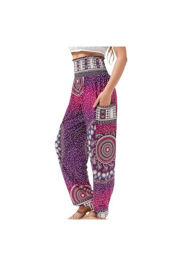 Womens Fashionable Printed Bell Bottomed Pants With Striped Printed Casual Pants Soft Beautiful Women's Casual Pants