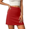 thumbnail image 1 of Angala Womens Skirts A Line Mini Skirts Solid High Waist Summer Athletic Running Tennis Workout Ladies Skirts Size 2Xl Red, 1 of 6