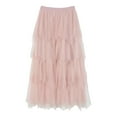 thumbnail image 1 of Angala Womens Skirts Elastic High Waist Tiered Maxi Skirts Solid Summer Fairy Comfortable Flowy Cake Ladies Skirts Size 2Xl Pink, 1 of 3