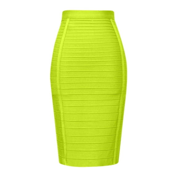 Angala Womens Skirts Pencil Midi Skirts Summer High Waist Solid Stripe Slim Fashion Dailywear Party Womens Skirts Size M Light Green