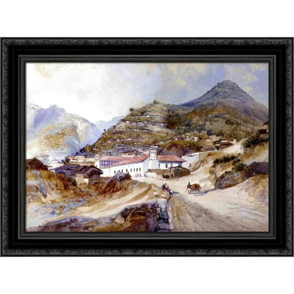 Angangueo, Mexico 24x19 Black Ornate Wood Framed Canvas Art by Moran, Thomas
