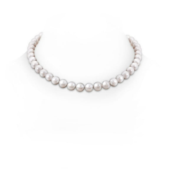 Angara 10-11mm, 18" Classic Freshwater Cultured Pearl Necklace in 925 Sterling Silver for Women | June Birthstone Jewelry for Her