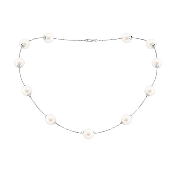 ANGARA 18" Freshwater Cultured Pearl Dewdrop Necklace in 14K White Gold for Women | June Birthstone, Birthday, Anniversary, Jewelry Gift for Women | Pearl Necklace