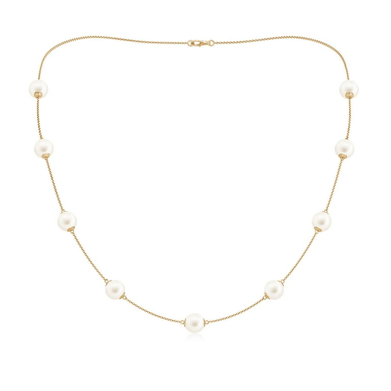 14k White or Yellow Gold Family Birthstone Station Necklace 14k White or Yellow Gold Family Birthstone Station Necklace
