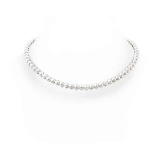 ANGARA 6-7mm, 18" Freshwater Cultured Pearl Single Strand Necklace in 925 Sterling Silver for Women | June Birthstone, Birthday, Anniversary, Jewelry Gift for Women | Pearl Necklace