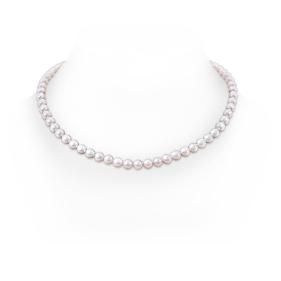 ANGARA 6-7mm, 20" Japanese Akoya Cultured Pearl Single Strand Necklace in 14K Yellow Gold for Women | June Birthstone, Birthday, Anniversary, Jewelry Gift for Women | Pearl Necklace