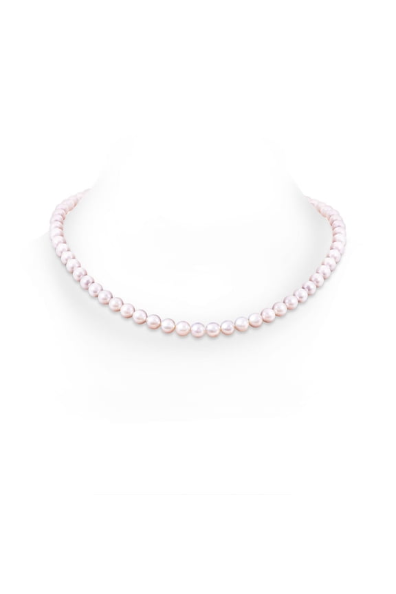 7-8mm, 20" Single Strand Japanese Akoya Cultured Pearl Necklace in 14K White Gold for Women | June Birthstone, Birthday, Anniversary, Jewelry Gift for Women | Pearl Necklace