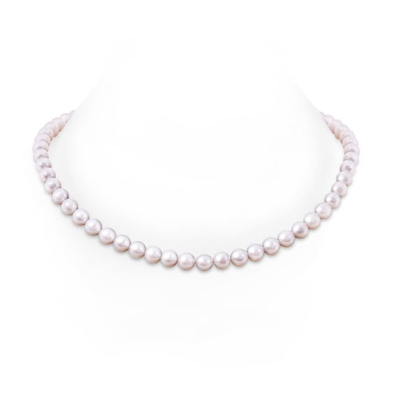 ANGARA 8-9mm, 22" Freshwater Cultured Pearl Single Strand Necklace in 925 Sterling Silver for Women | June Birthstone, Birthday, Anniversary, Jewelry Gift for Women | Pearl Necklace