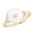 thumbnail image 1 of Angara Classic Freshwater Cultured Pearl Bypass Ring in 14K Yellow Gold for Women | June Birthstone Jewelry for Her, 1 of 8