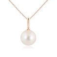 thumbnail image 1 of ANGARA Classic Freshwater Cultured Pearl Solitaire Pendant in 14K Rose Gold for Women | June Birthstone, Birthday, Anniversary, Jewelry Gift for Women | Pearl Necklace, 1 of 5