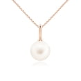 thumbnail image 1 of ANGARA Classic Freshwater Cultured Pearl Solitaire Pendant in 14K Rose Gold for Women | June Birthstone, Birthday, Anniversary, Jewelry Gift for Women | Pearl Necklace, 1 of 8