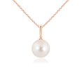 thumbnail image 1 of ANGARA Classic Freshwater Cultured Pearl Solitaire Pendant in 14K Rose Gold for Women | June Birthstone, Birthday, Anniversary, Jewelry Gift for Women | Pearl Necklace, 1 of 8