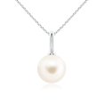 thumbnail image 1 of ANGARA Classic Freshwater Cultured Pearl Solitaire Pendant in 14K White Gold for Women | June Birthstone, Birthday, Anniversary, Jewelry Gift for Women | Pearl Necklace, 1 of 5