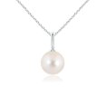 thumbnail image 1 of ANGARA Classic Freshwater Cultured Pearl Solitaire Pendant in 14K White Gold for Women | June Birthstone, Birthday, Anniversary, Jewelry Gift for Women | Pearl Necklace, 1 of 5