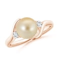 thumbnail image 1 of ANGARA Classic Golden South Sea Cultured Pearl Bypass Ring in 14K Rose Gold for Women | June Birthstone, Birthday, Anniversary, Jewelry Gift for Women | Pearl Ring, 1 of 9