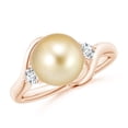thumbnail image 1 of ANGARA Classic Golden South Sea Cultured Pearl Bypass Ring in 14K Rose Gold for Women | June Birthstone, Birthday, Anniversary, Jewelry Gift for Women | Pearl Ring, 1 of 9