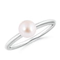 thumbnail image 1 of Angara Classic Japanese Akoya Cultured Pearl Solitaire Ring in 14K White Gold for Women | June Birthstone Jewelry for Her, 1 of 7
