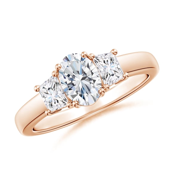 ANGARA Lab Grown Diamond Engagement Ring for Women in 14K Rose Gold (Size-7x5mm| Color-F-G| Clarity-VS) | April Birthstone, Anniversary, Jewelry Gift for Women | Lab-Grown Diamond Ring