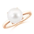 thumbnail image 1 of Angara Classic Solitaire Freshwater Cultured Pearl Ring in 14K Rose Gold for Women | June Birthstone Jewelry for Her, 1 of 5