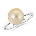 thumbnail image 1 of ANGARA Classic Solitaire Golden South Sea Cultured Pearl Ring in 14K White Gold for Women | June Birthstone, Birthday, Anniversary, Jewelry Gift for Women | Pearl Ring, 1 of 5