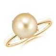 thumbnail image 1 of ANGARA Classic Solitaire Golden South Sea Cultured Pearl Ring in 14K Yellow Gold for Women | June Birthstone, Birthday, Anniversary, Jewelry Gift for Women | Pearl Ring, 1 of 5