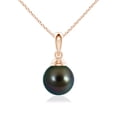 thumbnail image 1 of ANGARA Classic Solitaire Tahitian Cultured Pearl Pendant in 14K Rose Gold for Women | June Birthstone, Birthday, Anniversary, Jewelry Gift for Women | Pearl Necklace, 1 of 5