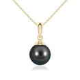 thumbnail image 1 of ANGARA Classic Solitaire Tahitian Cultured Pearl Pendant in 14K Yellow Gold for Women | June Birthstone, Birthday, Anniversary, Jewelry Gift for Women | Pearl Necklace, 1 of 5