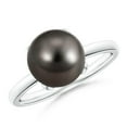 thumbnail image 1 of ANGARA Classic Solitaire Tahitian Cultured Pearl Ring in 14K White Gold for Women | June Birthstone, Birthday, Anniversary, Jewelry Gift for Women | Pearl Ring, 1 of 5