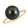 thumbnail image 1 of ANGARA Classic Solitaire Tahitian Cultured Pearl Ring in 14K Yellow Gold for Women | June Birthstone, Birthday, Anniversary, Jewelry Gift for Women | Pearl Ring, 1 of 7