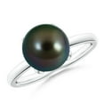 thumbnail image 1 of ANGARA Classic Solitaire Tahitian Cultured Pearl Ring in 925 Sterling Silver for Women | June Birthstone, Birthday, Anniversary, Jewelry Gift for Women | Pearl Ring, 1 of 7