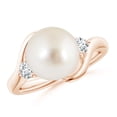 thumbnail image 1 of Angara Classic South Sea Cultured Pearl Bypass Ring in 14K Rose Gold for Women | June Birthstone Jewelry for Her, 1 of 8