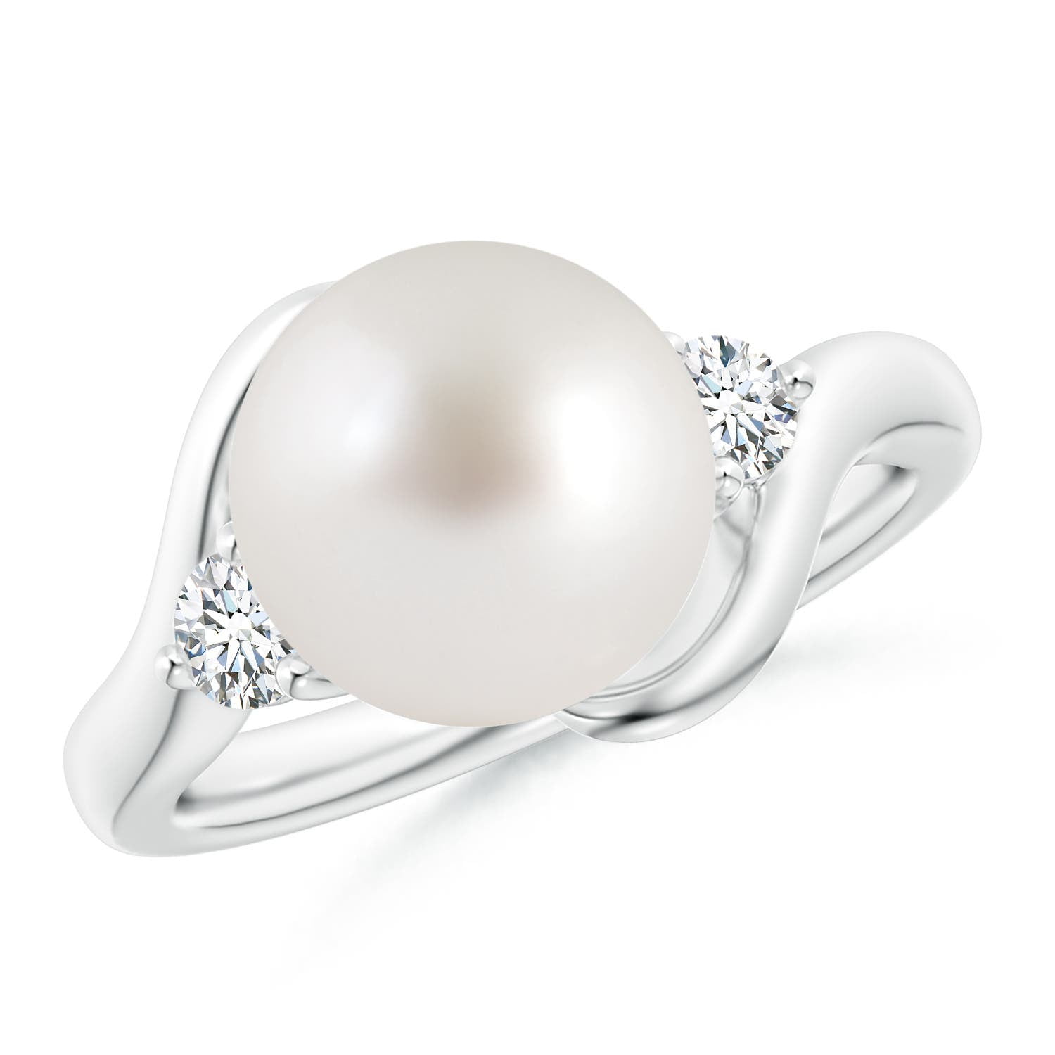 Juned Rind ANGARA Classic South Sea Cultured Pearl Bypass Ring in 14K White Gold ...