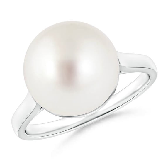 ANGARA Classic South Sea Cultured Pearl Ring in 14K White Gold for Women | June Birthstone, Birthday, Anniversary, Jewelry Gift for Women | Pearl Ring