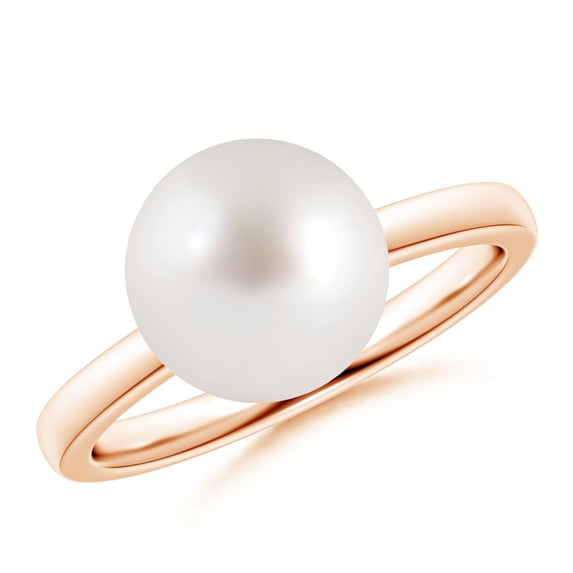 Angara Classic South Sea Cultured Pearl Solitaire Ring in 14K Rose Gold for Women | June Birthstone Jewelry for Her