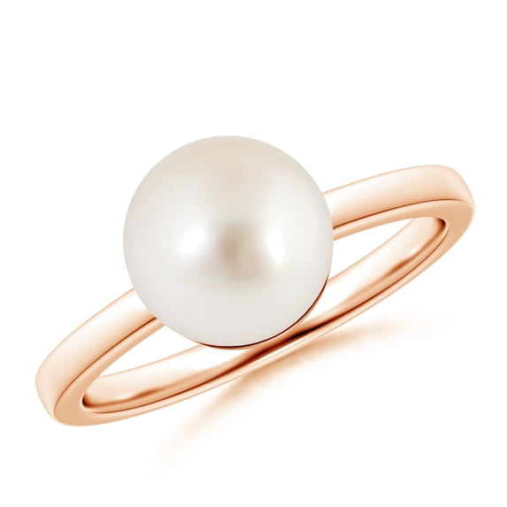 Angara Classic South Sea Cultured Pearl Solitaire Ring in 14K Rose Gold for Women | June Birthstone Jewelry for Her
