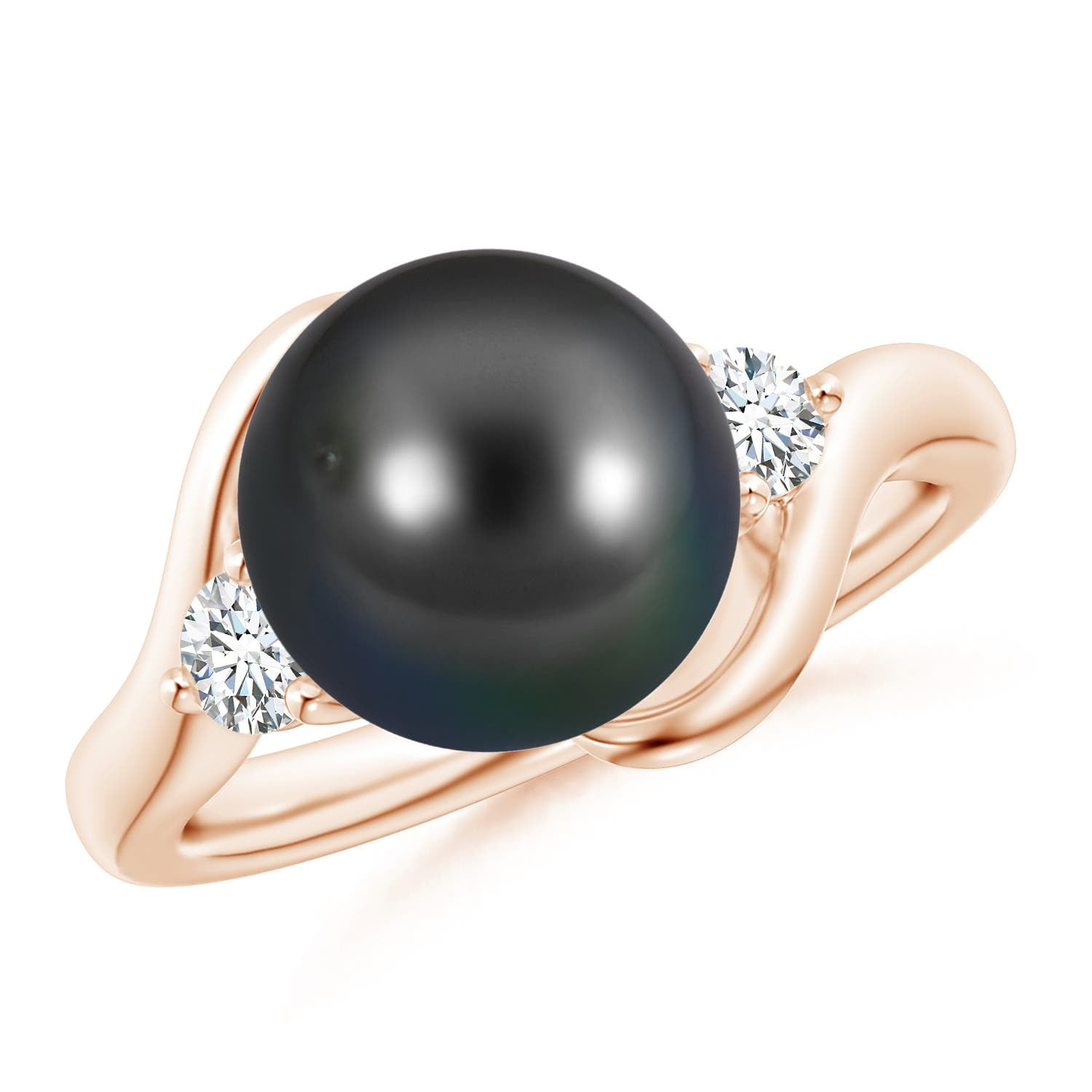 ANGARA Classic Tahitian Cultured Pearl Bypass Ring in 14K Rose Gold for