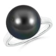 thumbnail image 1 of ANGARA Classic Tahitian Cultured Pearl Ring in 14K White Gold for Women | June Birthstone, Birthday, Anniversary, Jewelry Gift for Women | Pearl Ring, 1 of 7