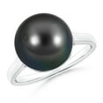 thumbnail image 1 of ANGARA Classic Tahitian Cultured Pearl Ring in 14K White Gold for Women | June Birthstone, Birthday, Anniversary, Jewelry Gift for Women | Pearl Ring, 1 of 7