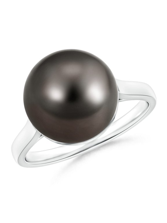 Classic Tahitian Cultured Pearl Ring in 925 Sterling Silver for Women | June Birthstone, Birthday, Anniversary, Jewelry Gift for Women | Pearl Ring