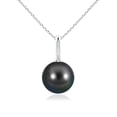 thumbnail image 1 of ANGARA Classic Tahitian Cultured Pearl Solitaire Pendant in 14K White Gold for Women | June Birthstone, Birthday, Anniversary, Jewelry Gift for Women | Pearl Necklace, 1 of 7
