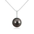thumbnail image 1 of ANGARA Classic Tahitian Cultured Pearl Solitaire Pendant in Platinum for Women | June Birthstone, Birthday, Anniversary, Jewelry Gift for Women | Pearl Necklace, 1 of 5
