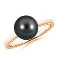 thumbnail image 1 of Angara Classic Tahitian Cultured Pearl Solitaire Ring in 14K Rose Gold for Women | June Birthstone Jewelry for Her, 1 of 7