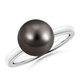 thumbnail image 1 of ANGARA Classic Tahitian Cultured Pearl Solitaire Ring in 14K White Gold for Women | June Birthstone, Birthday, Anniversary, Jewelry Gift for Women | Pearl Ring, 1 of 7