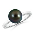 thumbnail image 1 of ANGARA Classic Tahitian Cultured Pearl Solitaire Ring in 14K White Gold for Women | June Birthstone, Birthday, Anniversary, Jewelry Gift for Women | Pearl Ring, 1 of 7