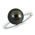 thumbnail image 1 of ANGARA Classic Tahitian Cultured Pearl Solitaire Ring in 14K White Gold for Women | June Birthstone, Birthday, Anniversary, Jewelry Gift for Women | Pearl Ring, 1 of 8